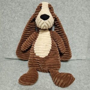 Jellycat 17" Cordy Roy Hound Dog Plush Brown White Corduroy Bassett Puppy A4